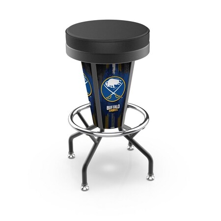 Holland Bar Stool Co Lighted Buffalo Sabres 30" Swivel Bar Stool L500030BufSabBlkVinyl